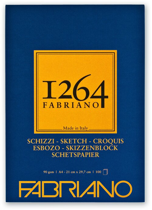 Альбом для графики Fabriano 1264 SKETCH 90г/м. кв 21х29,7 100 листов склейка по короткой стороне