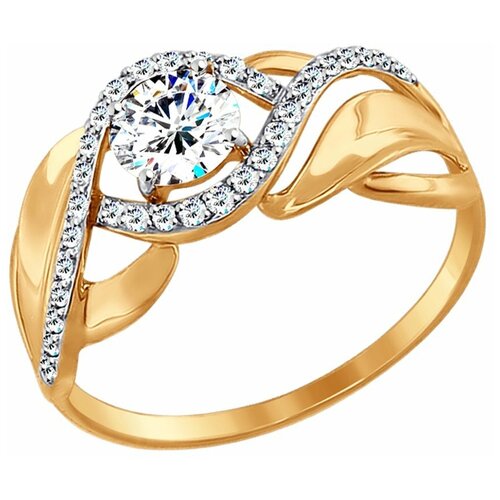 фото Sokolov кольцо из золота с фианитами 017424, размер 21