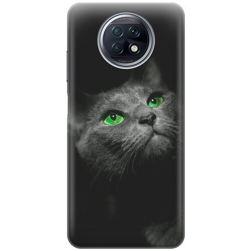 фото Силиконовый чехол на xiaomi redmi note 9t / сяоми редми ноут 9т с принтом "зеленоглазая кошка" re:pa