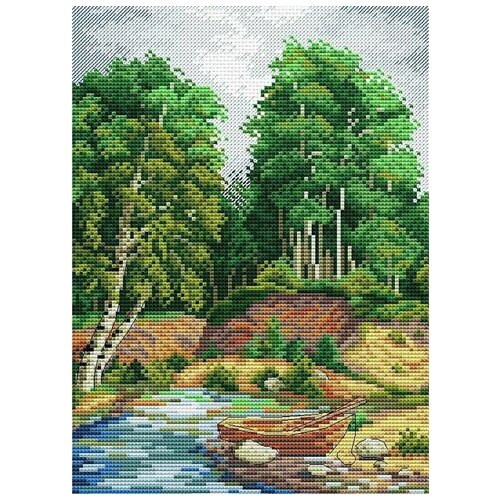 фото Набор для вышивания м.п.студиянабор "у берега реки" вышивка на канве 18х25см