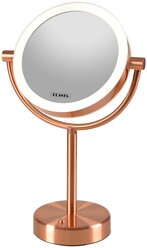 Зеркало косметическое настольное PLANTA PLM-1725 с подсветкой медный никель