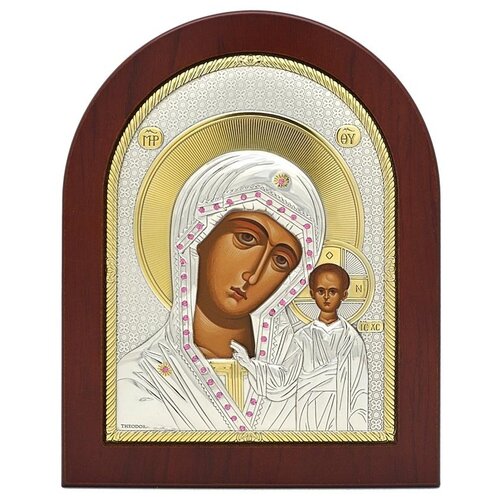 Икона Богородицы Казанская в серебряном окладе. икона богородицы казанская в серебряном окладе