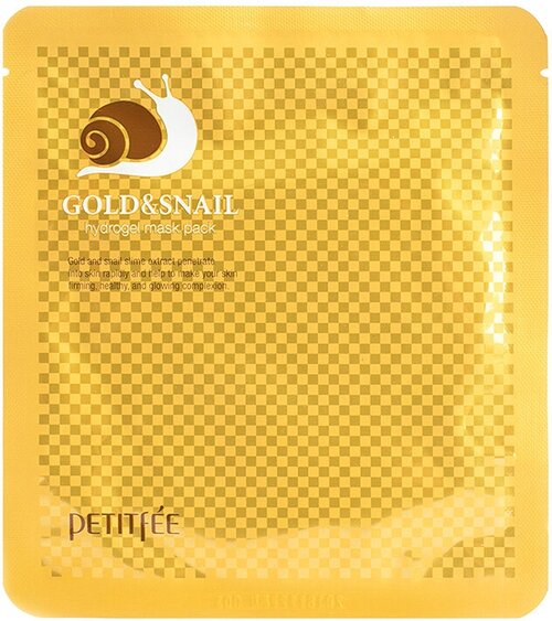 Petitfee Gold & Snail Hydrogel Mask Pack Гидрогелевая маска с золотом и экстрактом улитки, 30 г.