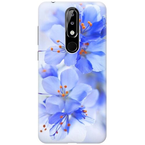 фото Gosso ультратонкий силиконовый чехол-накладка для nokia 5.1 plus / x5 (2018) с принтом "лазурные орхидеи"