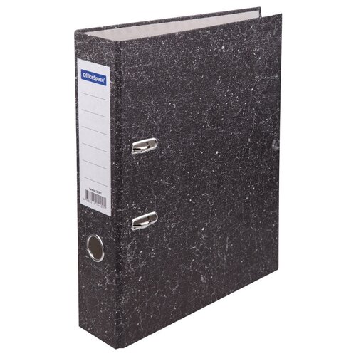 Купить Папка с арочным механизмом OfficeSpace (70мм, А4, картон под мрамор ) черная (251891)