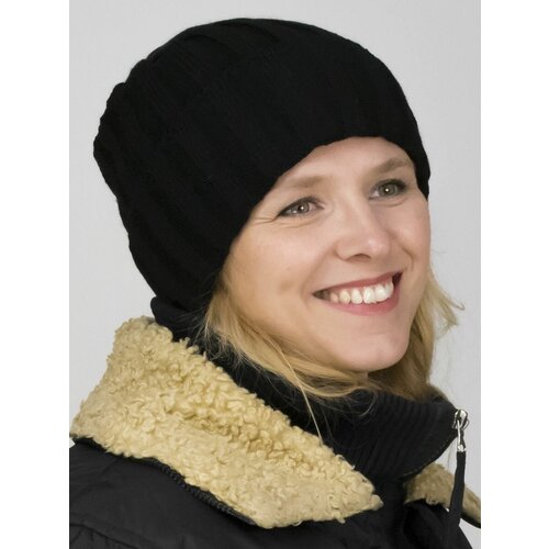 фото Шапка бини lanacaps, размер 56-58, черный