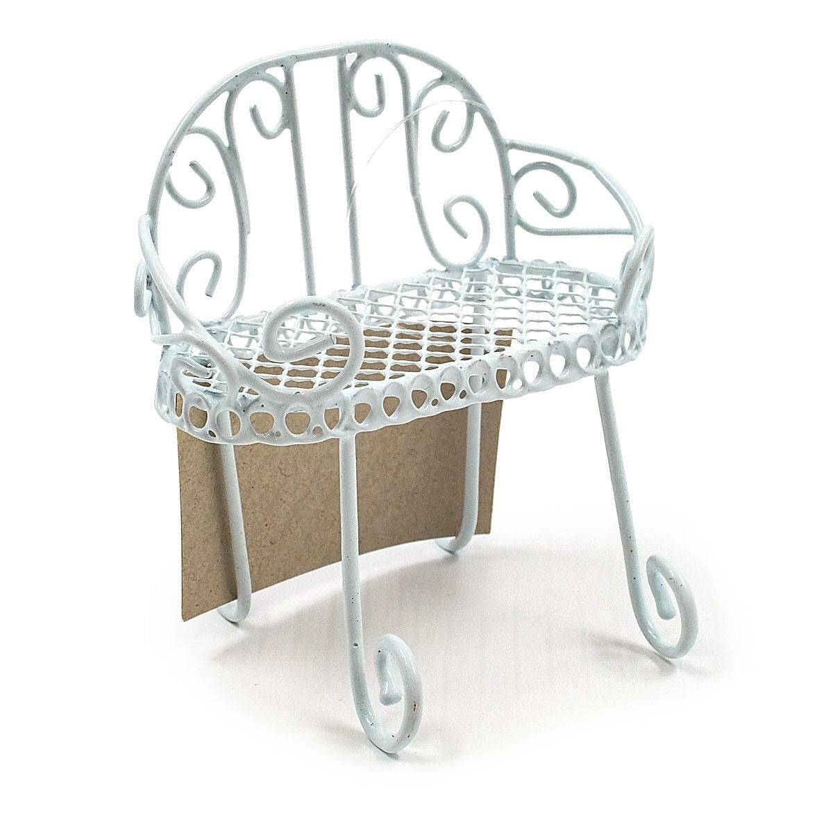 Декоративный стул Astra&Craft Металлический, мини, белый, 8,7х4х7,5 см, KB3135