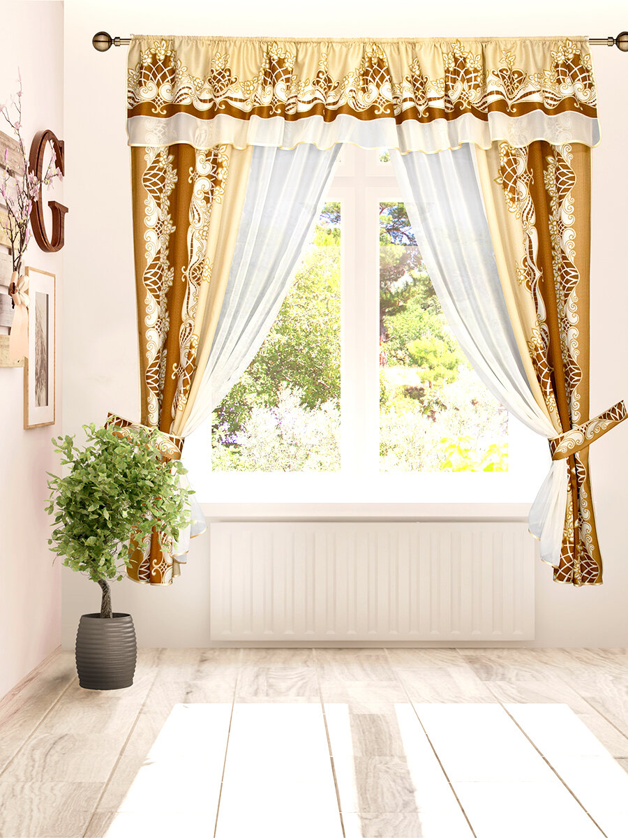 фото Тюль для кухни, бренд Галант Шторы, цвет молочный, размер 430х180 см - 1 шт, подхват 2 шт, артикул 2020249