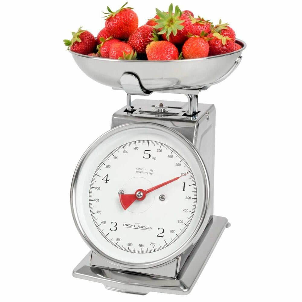 Кухонные весы ProfiCook PC-KW1247, нержавеющая сталь, до 5кг, механические, серебристые