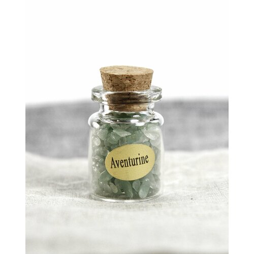 Авантюрин в баночке - 2-3 мм оберег натуральный камень стекло 1 шт - притягивает удачу и денежную энергию 261₽