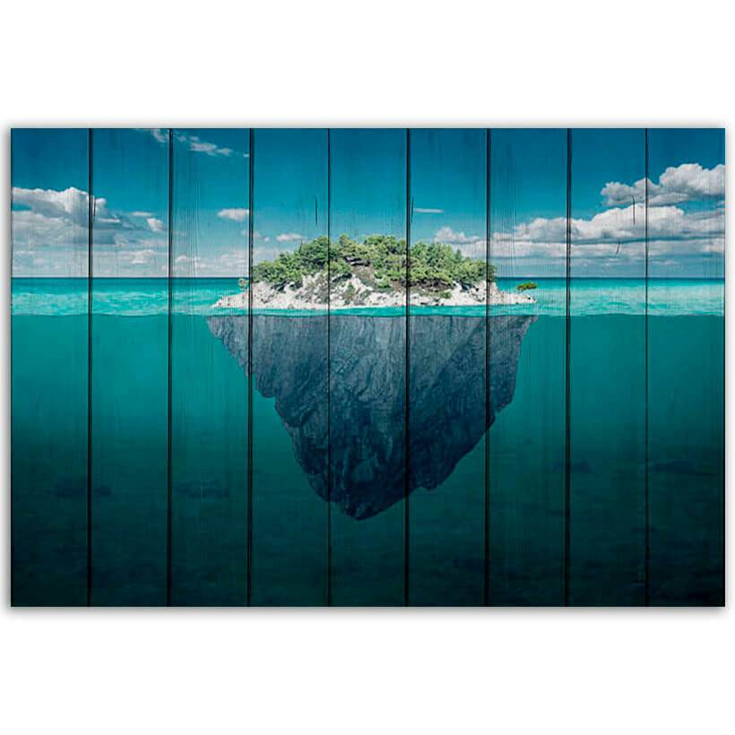 Картина на дереве Остров, 40х60 см