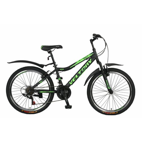 Велосипед горный подростковый VELTORY 4006 черный 24 колесо от 9 до 13 лет рост 130-150см 1565300₽