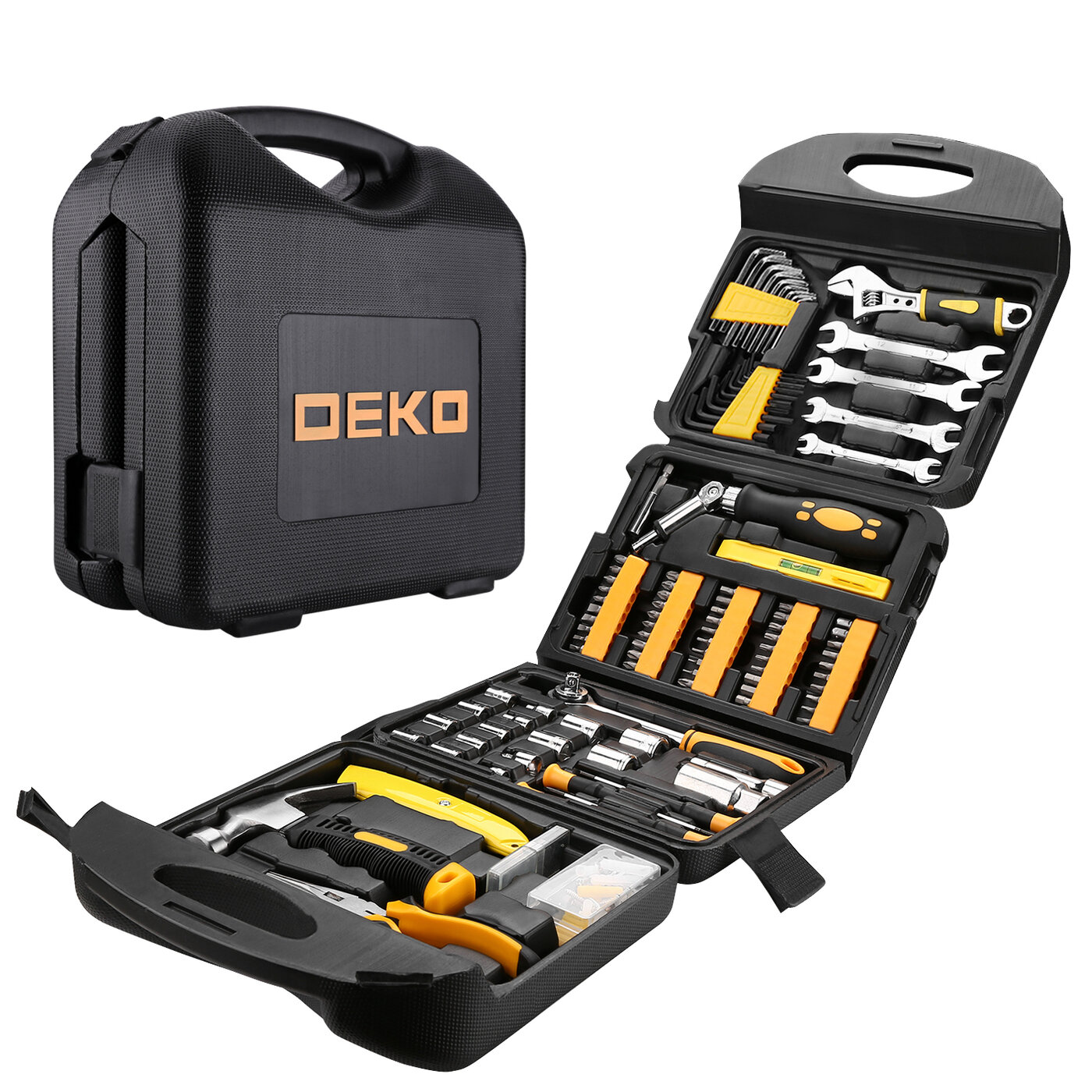 DEKO Универсальный набор инструмента для дома и авто в чемодане DKMT165 (165 предметов) 065-0742