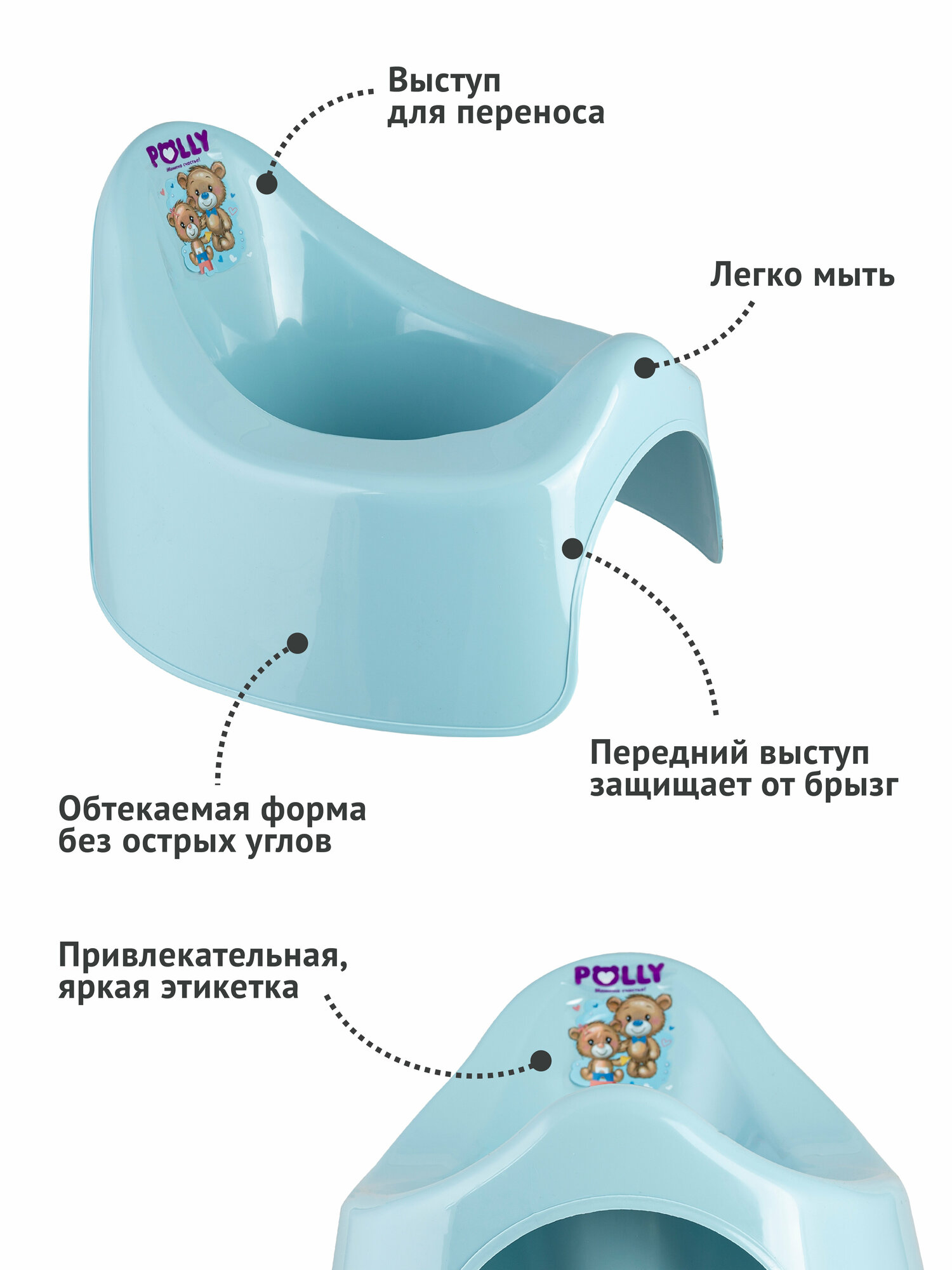 Горшок детский / горшок пластиковый / горшок для детей (голубой)