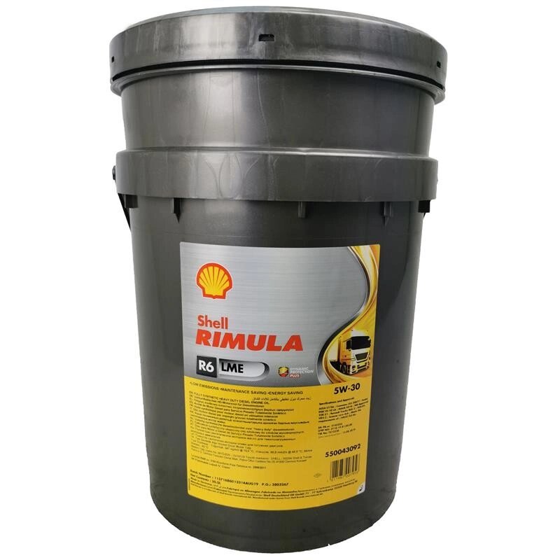 Масло моторное SHELL Rimula R6 LME 5W-30 синтетическое 20 л Shell 550043092
