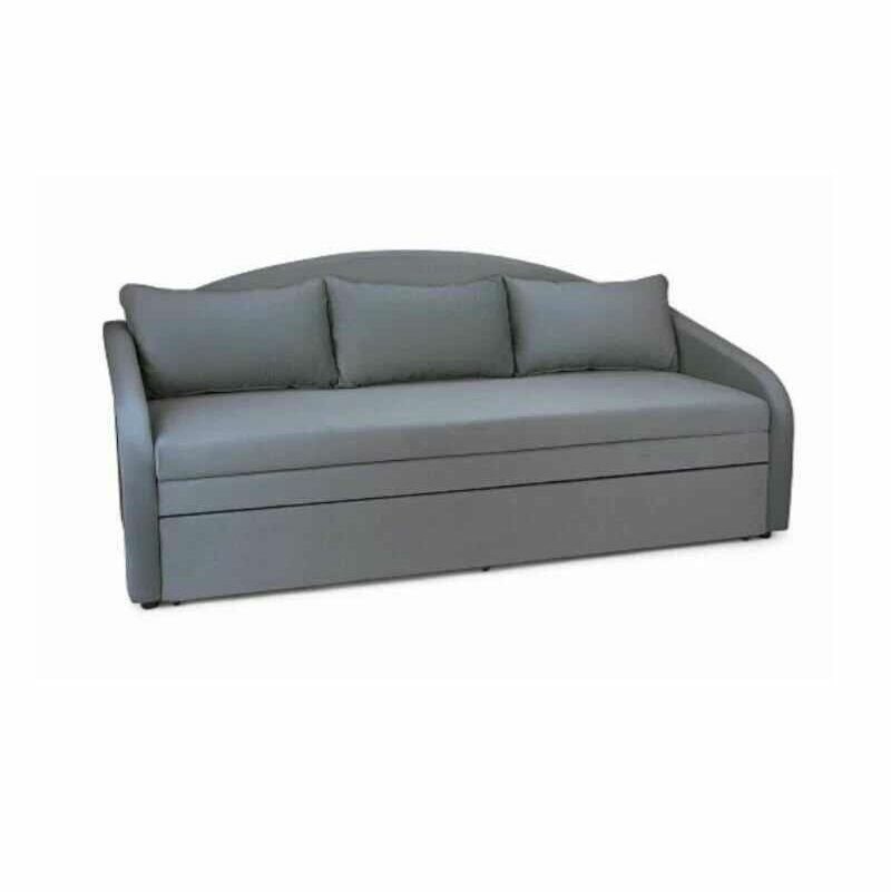 фото Диван Юниор Ньютон грей ЛДСП/Велюр/ППУ, раскладной, выдвижной, с ящиком для белья, для детской, дома 840х905х2000 М стиль