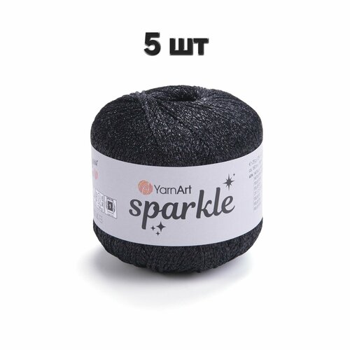 Пряжа YarnArt Sparkle Черный (1360) 5 мотков 25 г/160 м (60% металлик, 40% полиамид) ярнарт спаркл