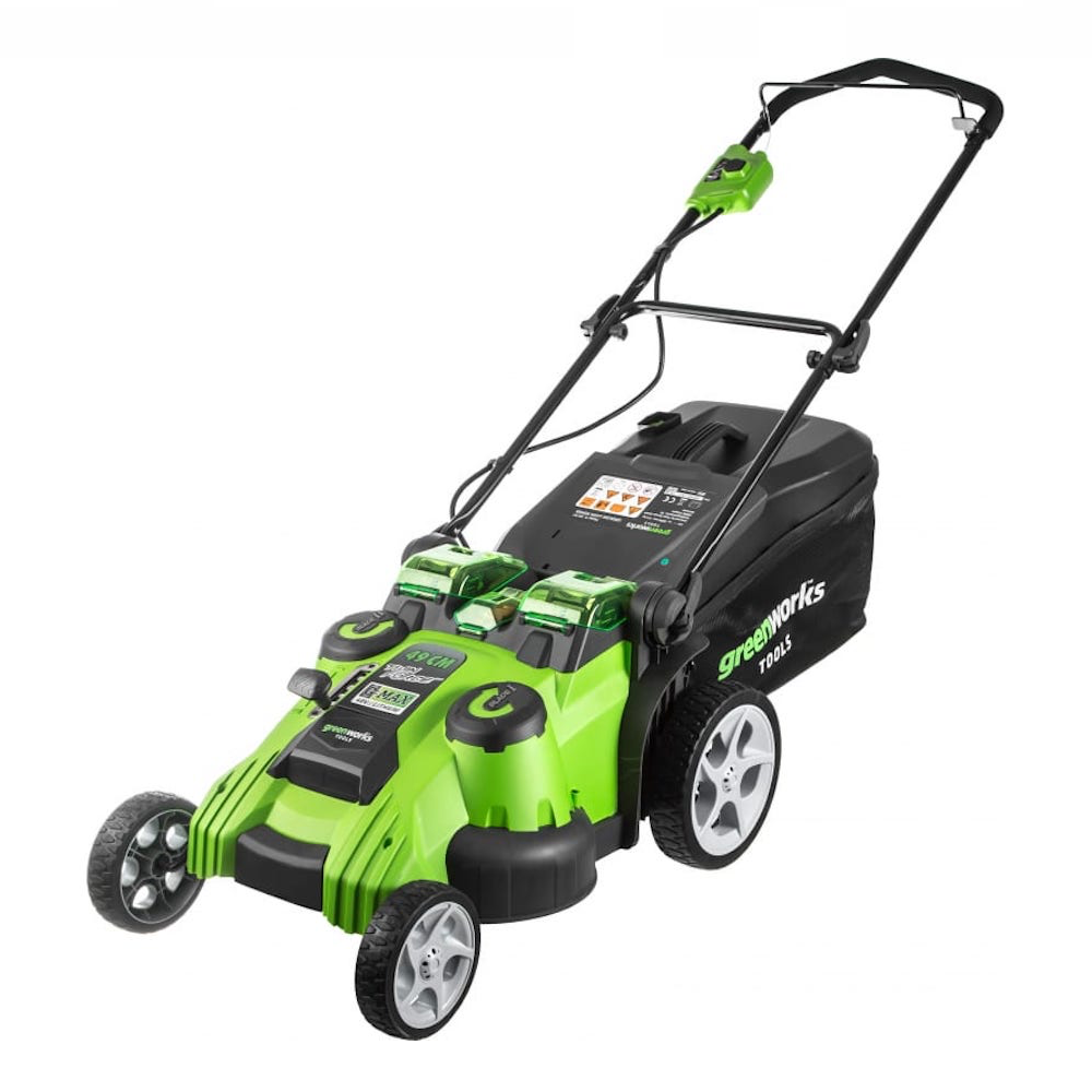 Аккумуляторная газонокосилка Greenworks G40LM49DB Twin Force 2500207 - фотография № 1