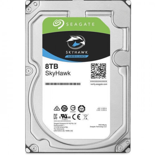 Жесткий диск 3.5" Seagate SkyHawk AI 8 ТБ, SATA III, 256 Mb, 7200 rpm CMR (ST8000VX009)