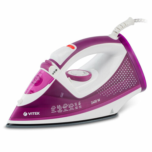 Утюг 2400ВТ керам Покрытие двойное С отпар Самоочистка защита от накипи антикапля VITEK 636500₽