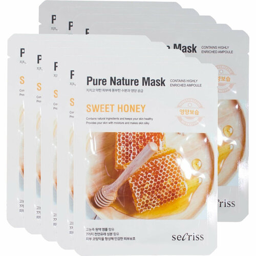 Маска для лица тканевая Anskin Secriss Pure Nature Mask Pack (Secriss Pure Nature Mask Pack-Sweet honey), 10 шт