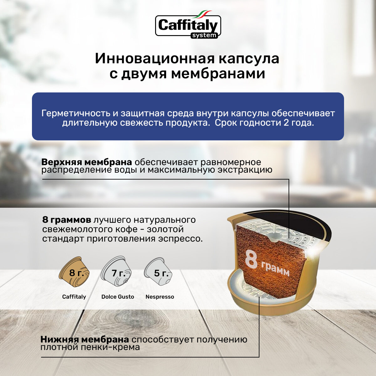 Капсулы Caffitaly для кофемашины, Originale Americano, 10 капсул