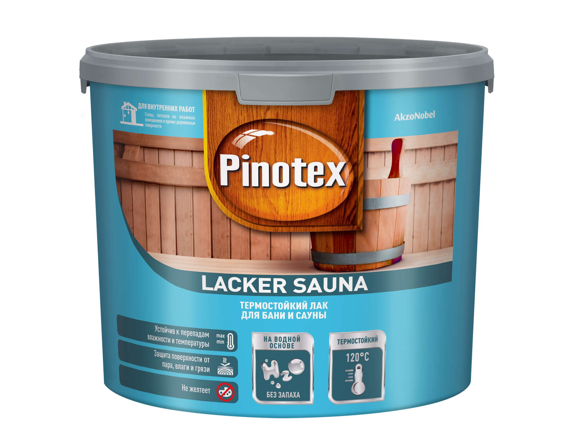 Лак Pinotex Lacker Sauna 20 полуматовая на водной основе 2,7 л