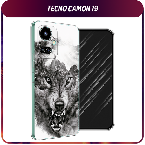 Силиконовый чехол на Tecno Camon 19/19 Pro 4G / Текно Камон 19/19 Про 4G Волк в горах силиконовый чехол на tecno camon 19 19 pro 4g текно камон 19 19 про 4g разные бабочки прозрачный