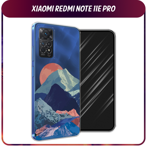 Силиконовый чехол на Xiaomi Redmi Note 11 Pro/11 Pro 5G/11E Pro / Сяоми Редми Нот 11E Про Закат в снежных горах, прозрачный
