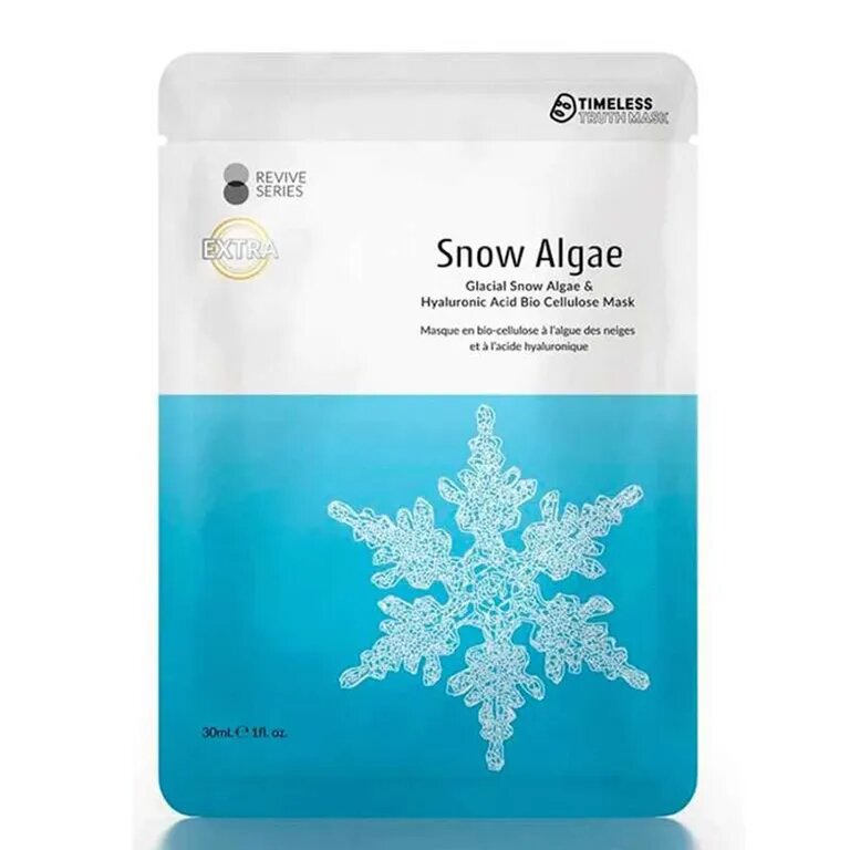 Маска со снежными водорослями и гиалуроновой кислотой Timeless Snow Algae Bio Cellulose Mask 1 шт
