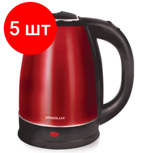 Комплект 5 штук Чайник ERGOLUX ELX-KS05-C04 красный промо нерж сталь 18л 1600 Вт 1058200₽