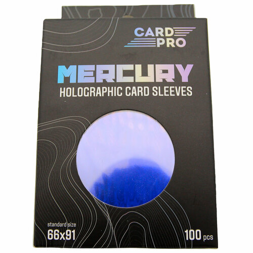 Протекторы голографические Card-Pro 66x91 мм 100 шт. Синие - для карт MTG, Pokemon