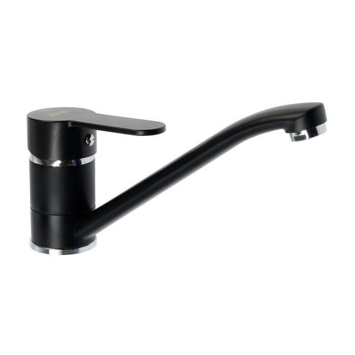 фото Смеситель для кухни ZEIN Z3829, однорычажный, длина излива 22 см, картридж 35 мм, черный
