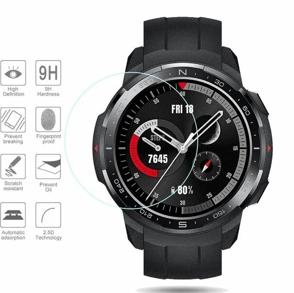 Гидрогелевая защитная пленка для смарт часов Honor Watch GS Pro, бронепленка самовосстанавливающееся на часы, глянцевая (6 шт.)