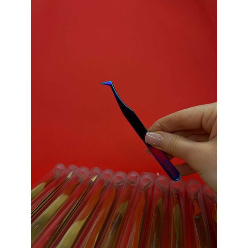 Пинцет для наращивания ресниц, топорик Kukolka by Lina