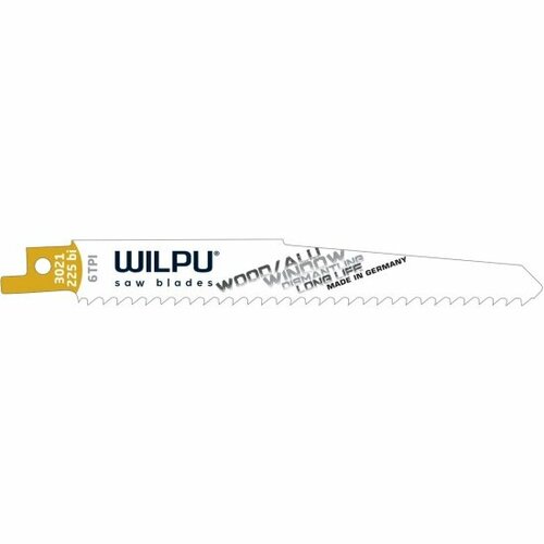 Полотно для сабельной пилы по дереву Wilpu 3021/225 bi, 5шт(по дереву, пластику) Германия