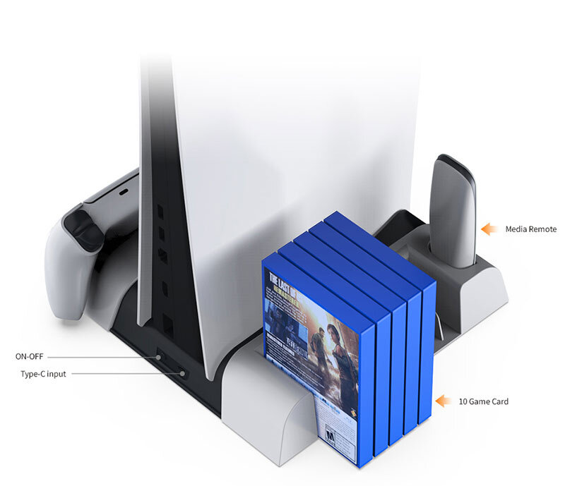 Многофункциональный стенд для PS5/PS5 Slim с функцией охлаждения (Dobe TP5-3536B)