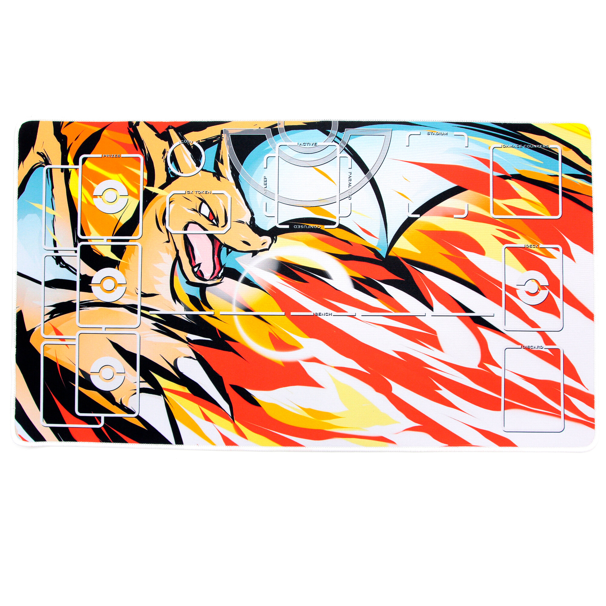 Игровой коврик MTGTRADE Pokémon с игровыми зонами 60x35 см с прошитыми краями