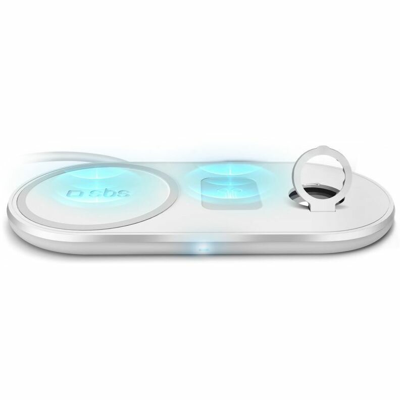 Беспроводное зарядное устройство SBS 3 в 1 для Apple Airpods, Apple iWatch, смартфолны белый (TEWIRE20WMULTI) - фото №2