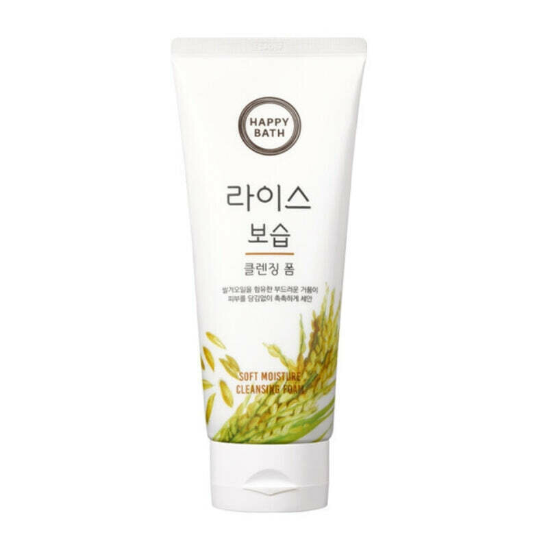 Нежная пенка для умывания с маслом рисовых отрубей Happy Bath Rice Soft Moisture Cleansing Foam 200 гр