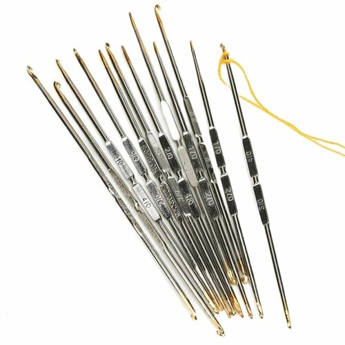 Набор двусторонних крючков для вязания из нержавеющей стали 12 шткомплект 423₽