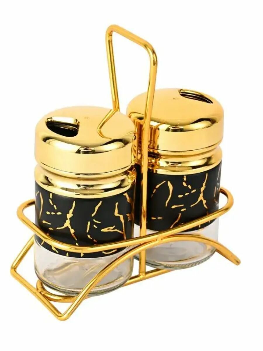 Набор баночек для соли и перца на подставке 2в1 — фото 1