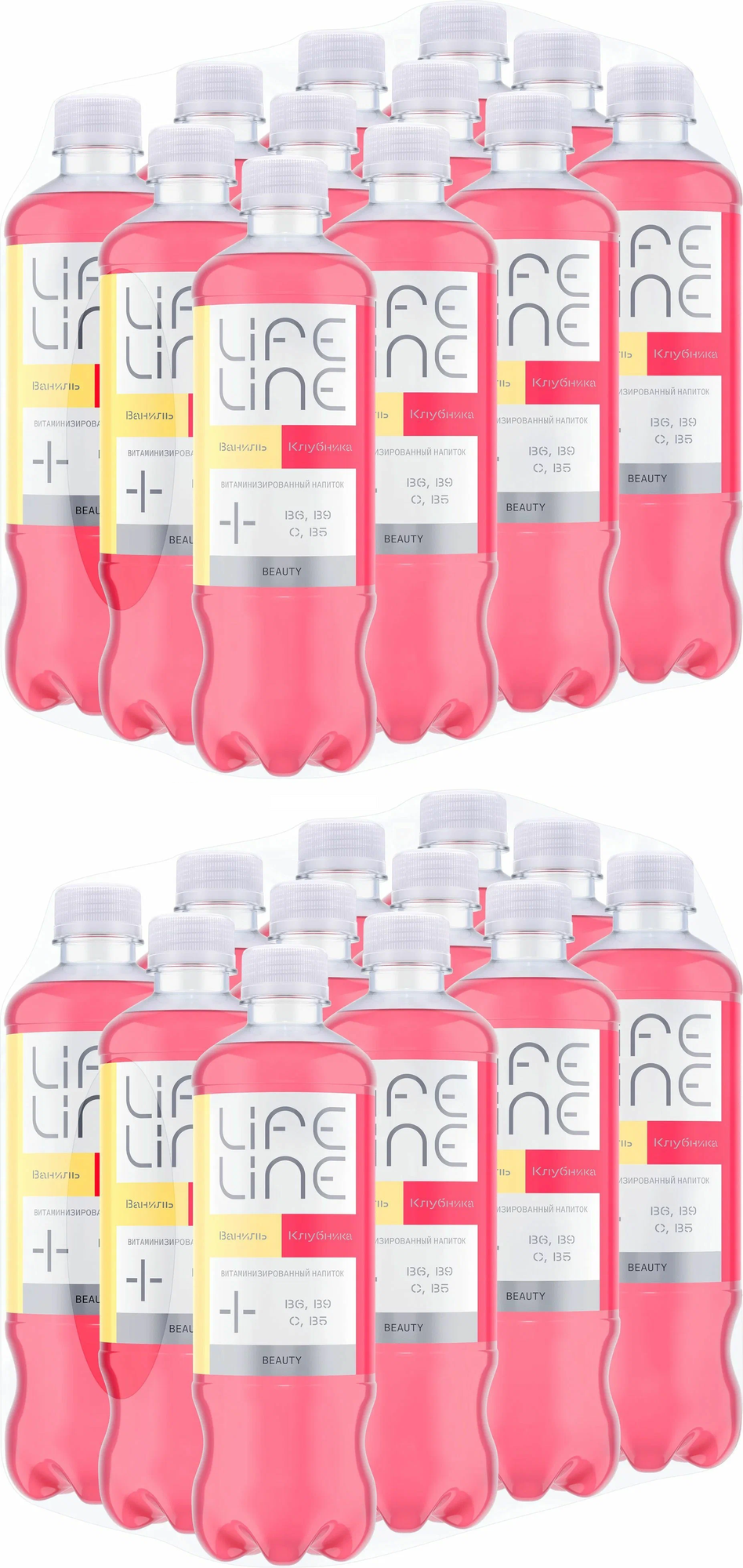 LifeLine Beauty Клубника и Ваниль 0,5л./12шт. - 2 упаковки Лайфлайн