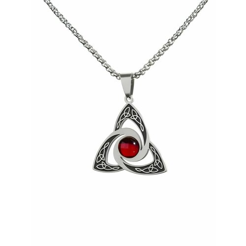 Кельтский амулет Узел Ведьмы с цепочкой (Триксель) серебристый
