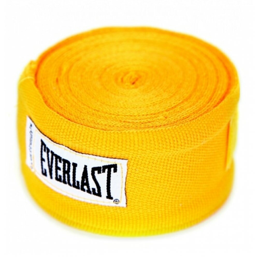 Кистевые эластичные бинты Everlast для бокса, MMA и единоборств, желтые, 3 метра, размер S