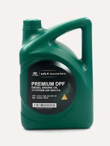 Изображение товара Масло моторное HYUNDAI/KIA Premium DPF Diesel 5W-30, 6 литров, синтетическое