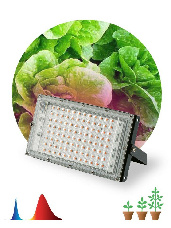 Прожектор светодиодный для растений ЭРА 50W 1310K Б0053082 - фото №11