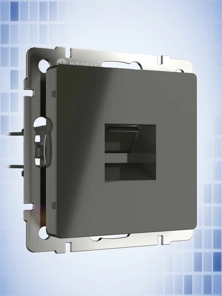 Телефонная розетка RJ-11 скрытой установки серо-коричневый Werkel WL07-RJ-11