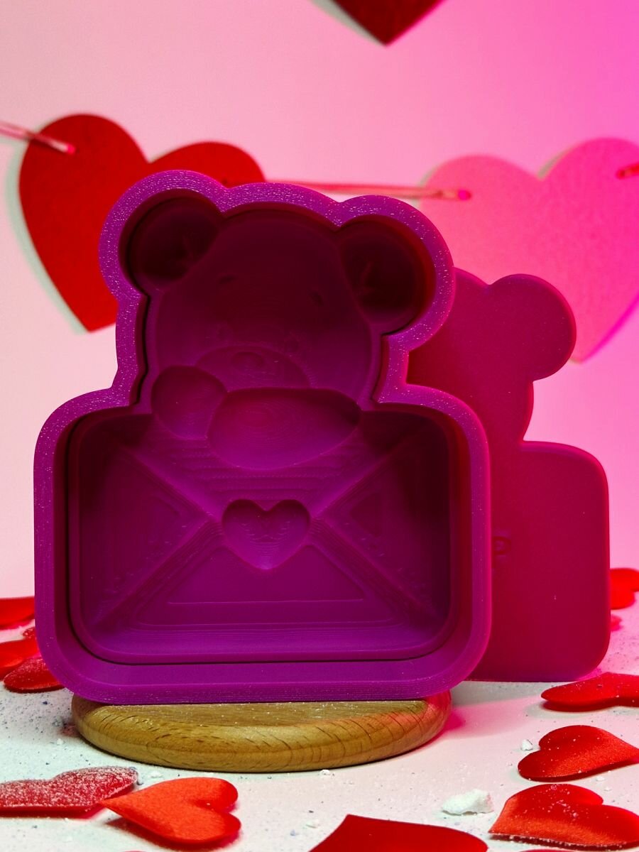 3D форма для бомбочек Мишка с конвертом — фото 1