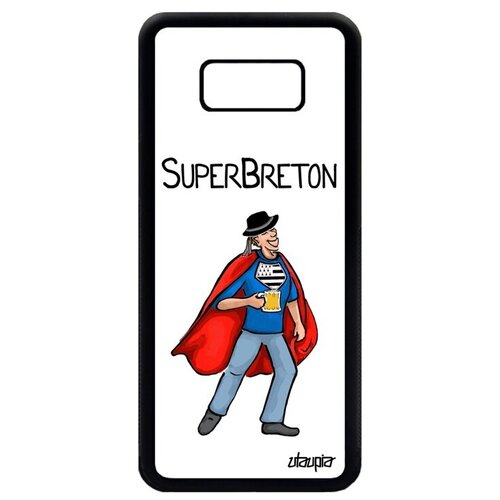 фото Красивый чехол на мобильный // galaxy s8 plus // "супербретонец" юмор шутка, utaupia, белый